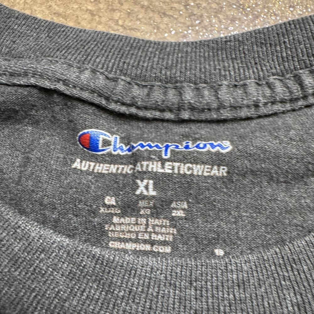 Champion Authentic Athleticwear T Shirt Men' XL Dark Gray Heather Embroidered C - Picture 4 of 6